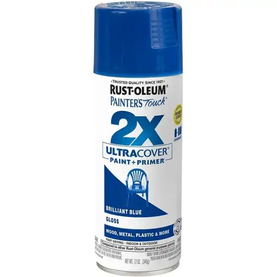 Rust-Oleum 334027 Painters Touch 2X Ultra Cover Blue Gloss Spray Paint 1