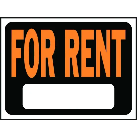 Hy Ko 3005 Hy Glo 9"X12" Plastic For Rent Sign 1