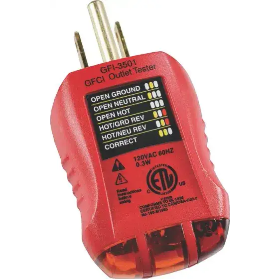 Gb Gfi-3501 Ground Fault Receptacle And Standard Outlet Tester 1