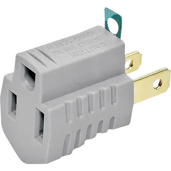Eaton Wiring Devices Bp419gy 2 Wire Grounding Adapter Gray 1