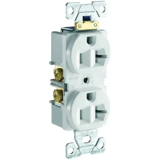 Eaton Wiring Devices Cr20w White Grounded Duplex Receptacle 20 Amp 1
