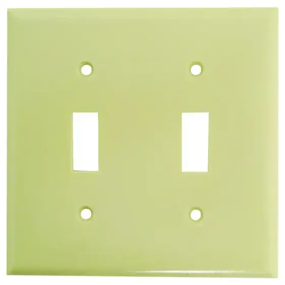 Eaton Wiring Devices 2139V-Box Wallplate, 4-1/2 In L, 4-9/16 In W, 2 -Gang, Thermoset, Ivory, High-Gloss 1