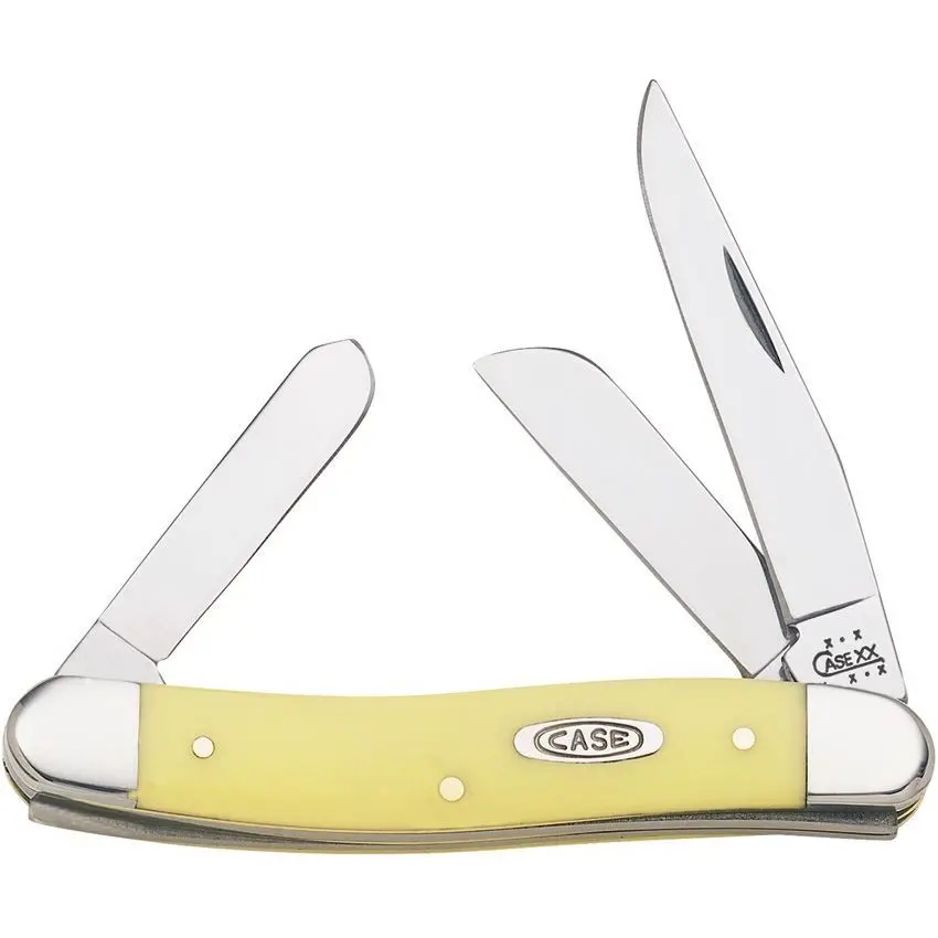 Case 035 Stockman Folding Pocket Knife With Yellow Synthetic Handle 1