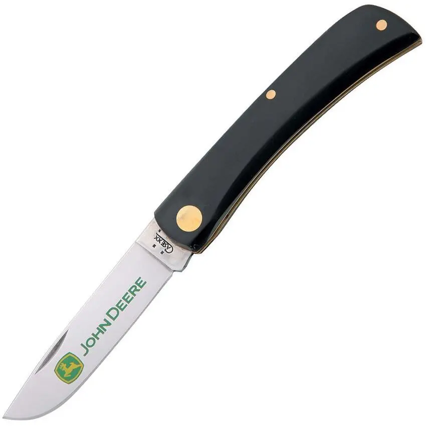 Case 1826 John Deere Sod Buster Jr Folding Knife With Black Synthetic Handle 1