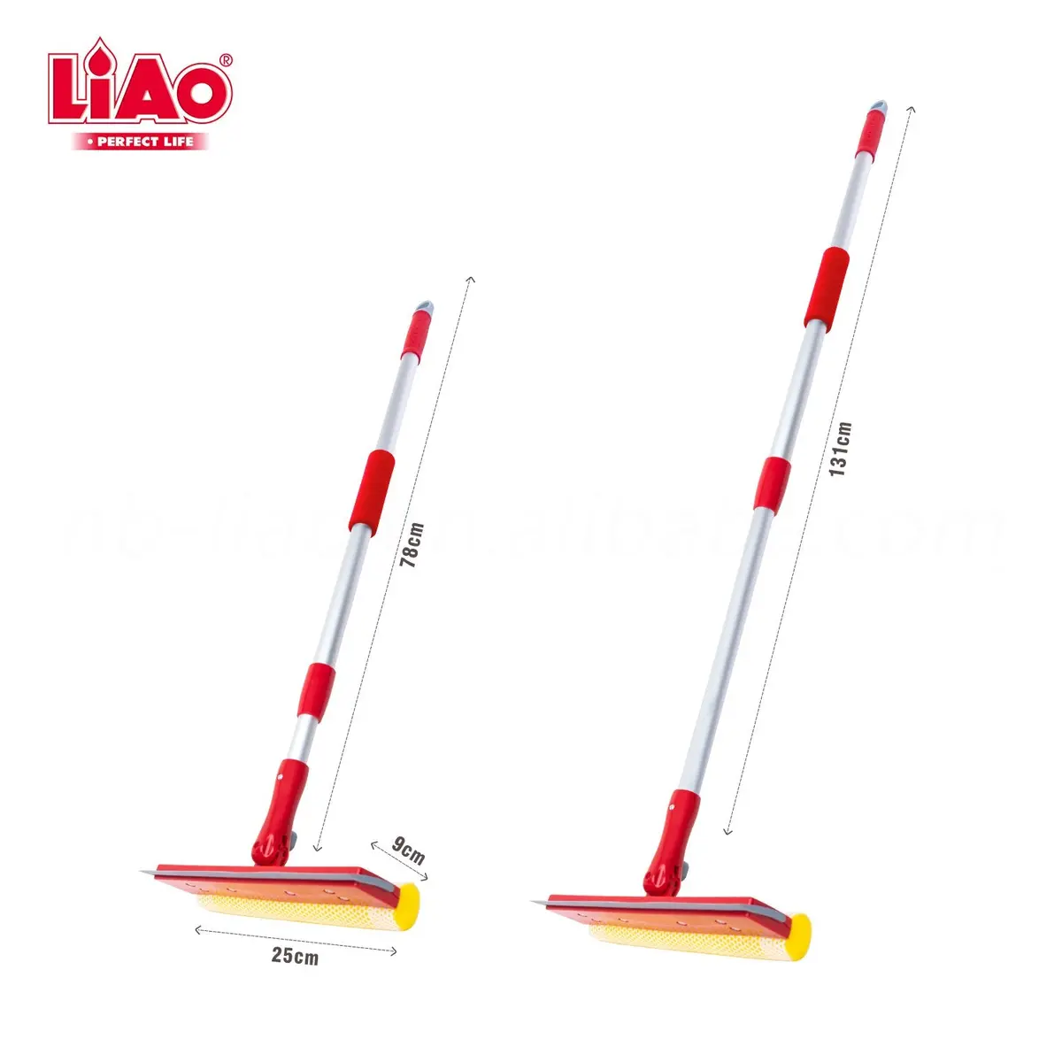 Telescopic 4.2Ft Aluminium Pole Sponge + Squeegee Window Cleaner - Liao 1