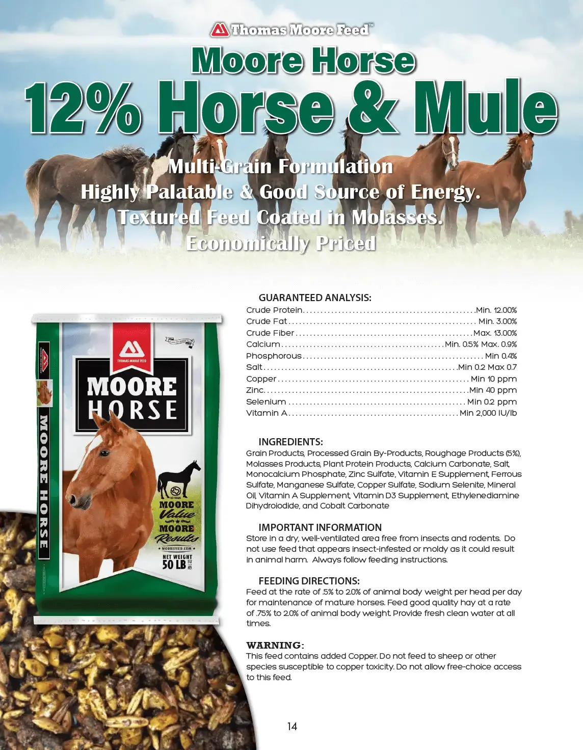12% Horse & Mule Thomas Moore Feed 1