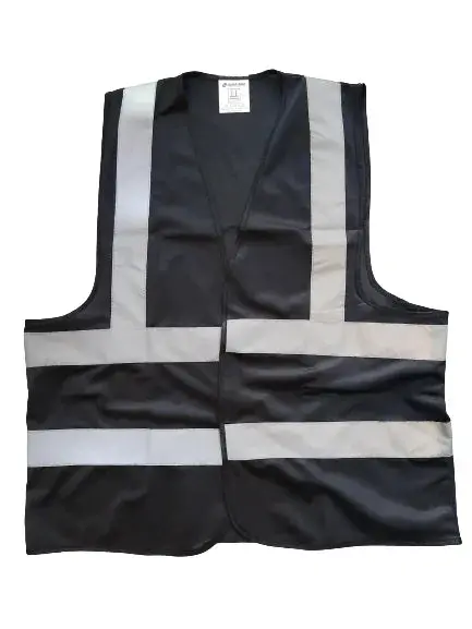 Safety Hi-Vis Vest With Reflector - 120 Gsm High Visibility Safety Vest - Black 1