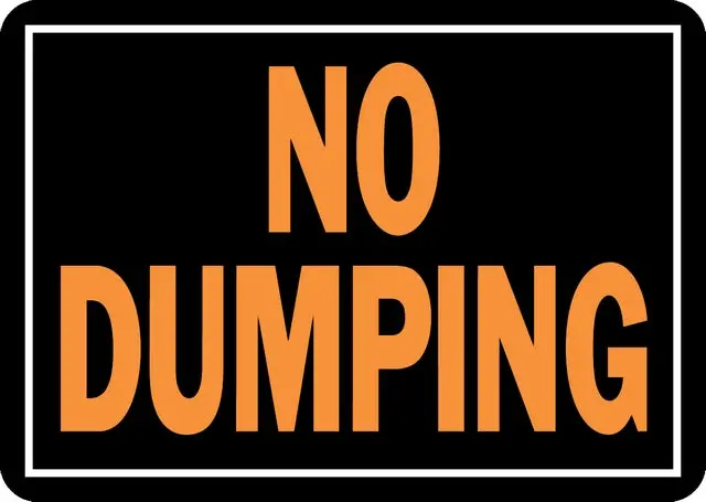 Sign Aluminum No Dumping-No Dumping : 9X12 1