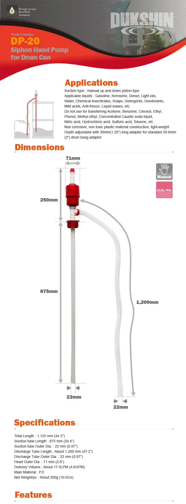 Syphon Hand Pump For Drum Can Dp20 1