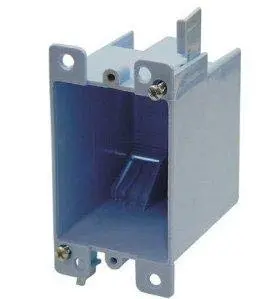 Cantex Ez14so Switch/Outlet Box, 1-Gang, Depth: 2-7/8", Brackets, Non-Metallic 1