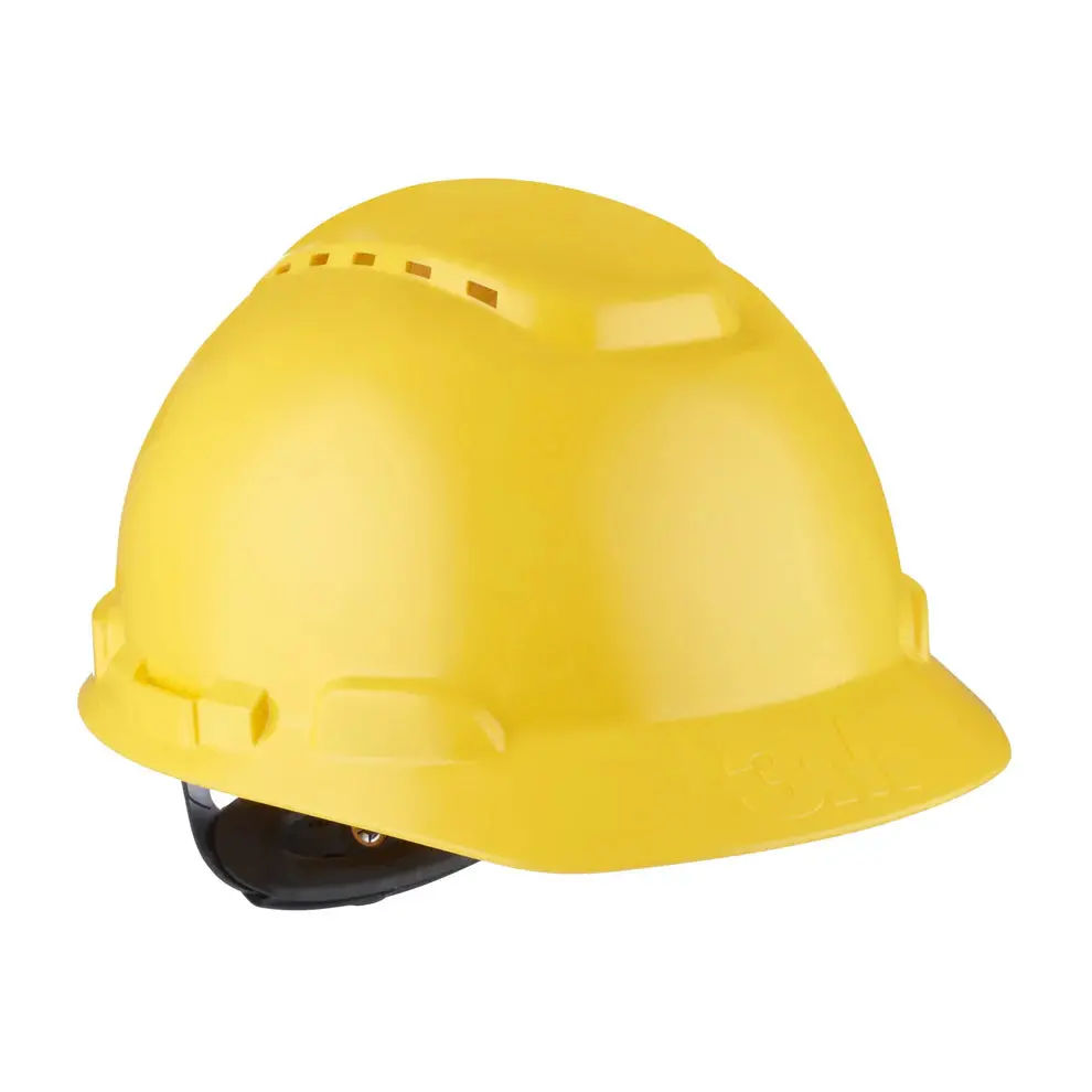3M Yellow Hard Hat Helmet With 4 Point Ratchet Suspension - Yellow (Copy) 1