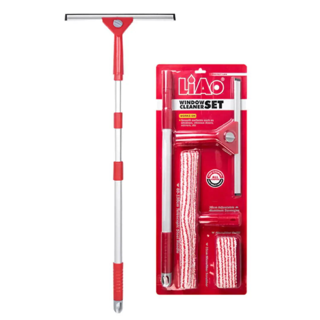 Window & Solar Panel Cleaner Set - 4Ft Pole - Liao 1