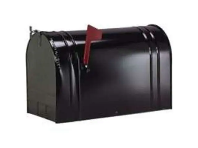 Fulton Black Rural Mailbox #2 Large, 11" W X 14" H X 23" L 1