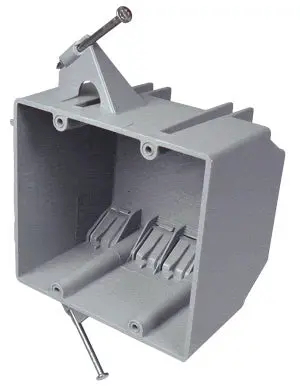 Cantex Ez32dn Switch/Outlet Box, 2-Gang, Depth: 3-5/8", Nail-On, Non-Metallic 1
