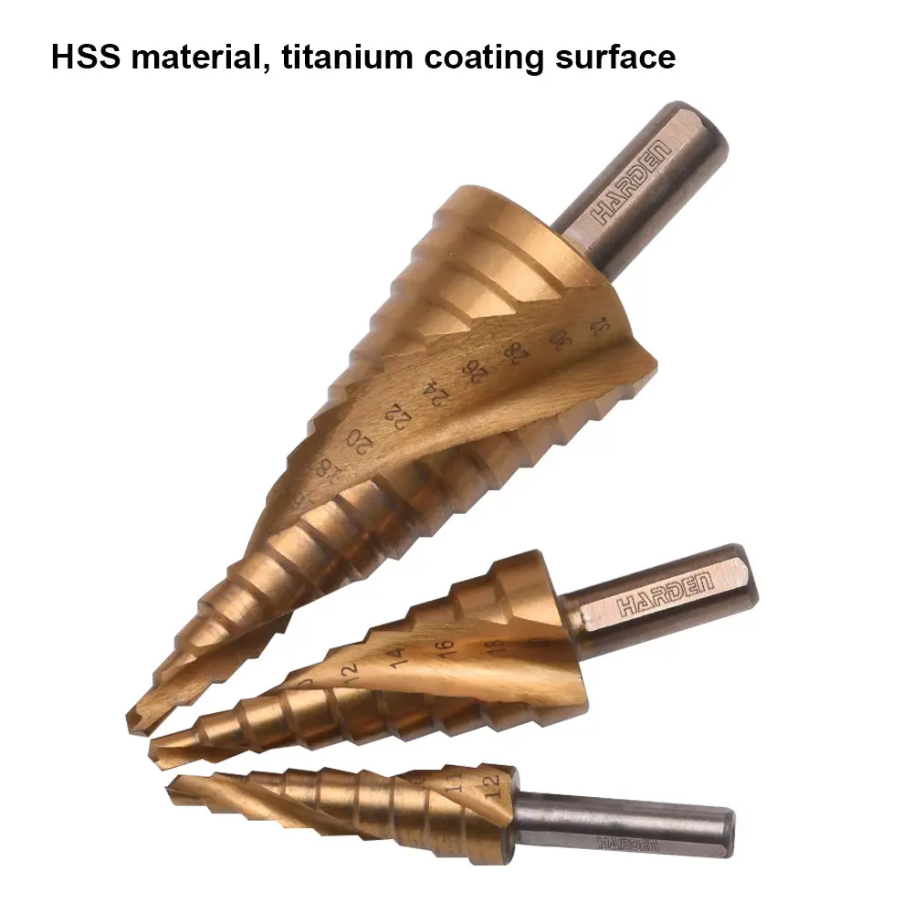 Harden 3Pcs Step Drill Bit Set 1