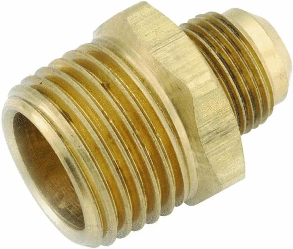 Anderson Metals 54808-0606 Space Heater Flare With Half Union Brass, 3/8" Tube To 3/8" Tape 1