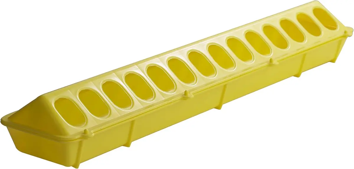 Little Giant 820Yellow Poultry Ground Feeder, 28-Compartment, Polypropylene, Yellow, Flip-Top 1