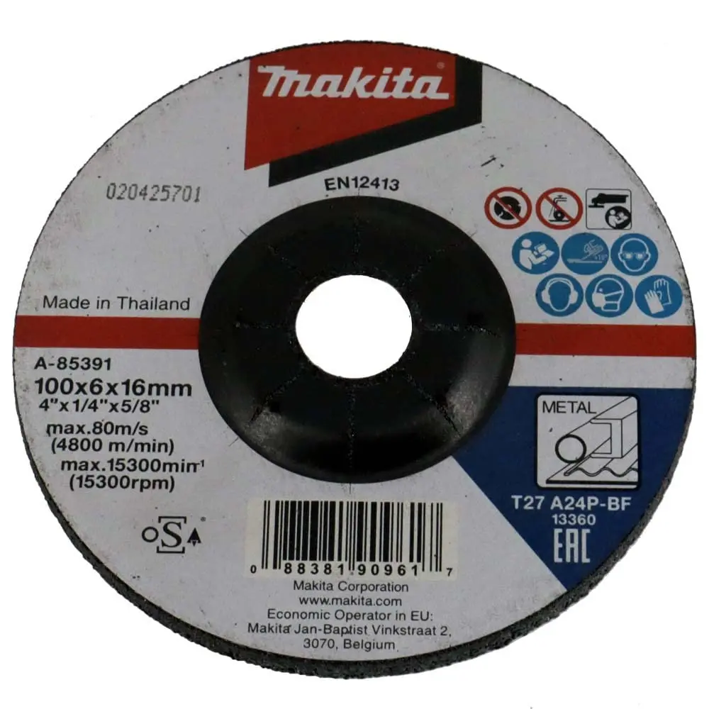 Makita A-85391 Depressed C Wheel 100 X 6 X 16 A24, Multi-Color 1