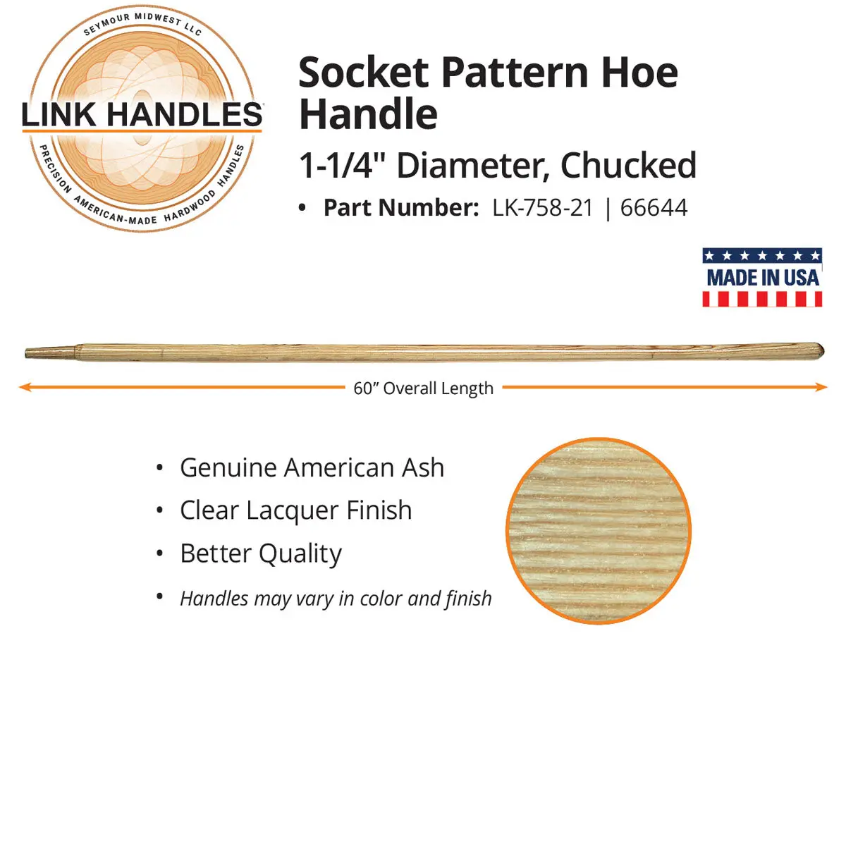 60" Socket Pattern Hoe Handle 1