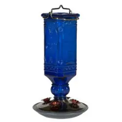 Perky-Pet® Antique Bottle Hummingbird Feeder Blue Glass 1