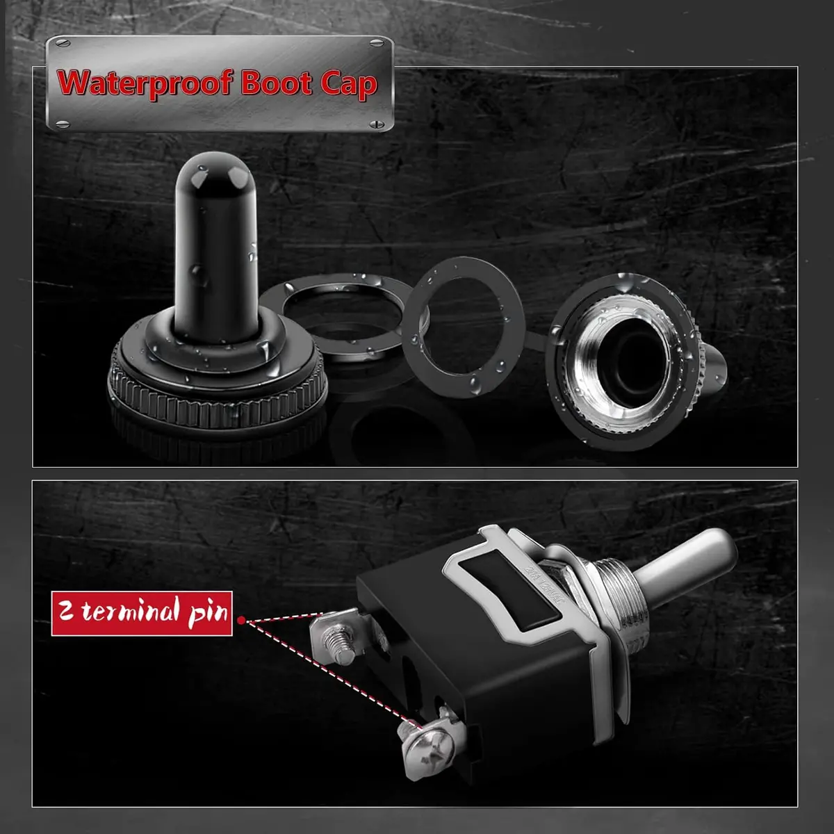 Toggle Switch 2 Pin On Off 20A Heavy Duty Waterproof 1