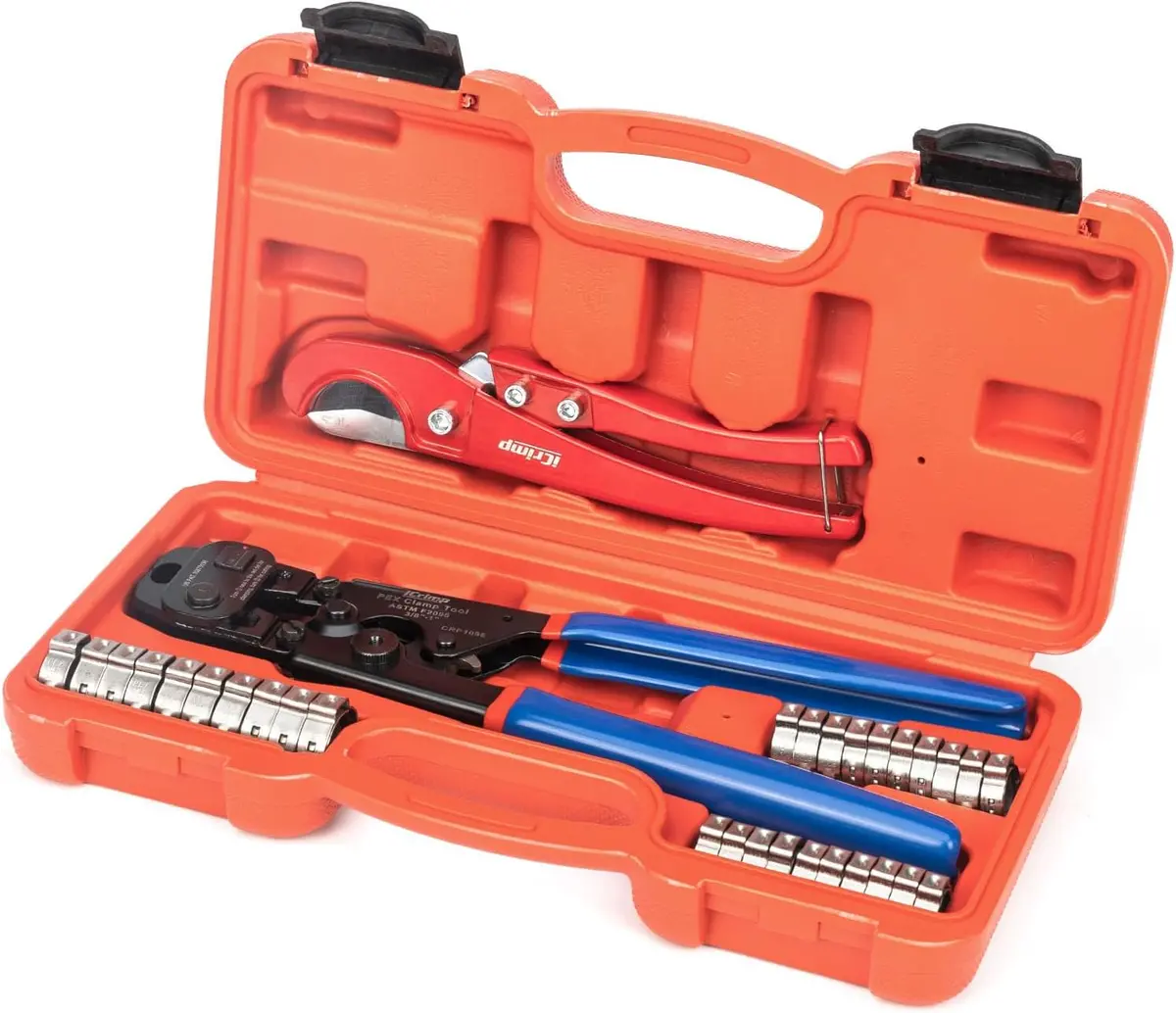 Icrimp Pex Clamp Tool Kit For 3/8-In, 1/2-In, 3/4-In, 1-In Pex Clamp Cinch & Removal 1