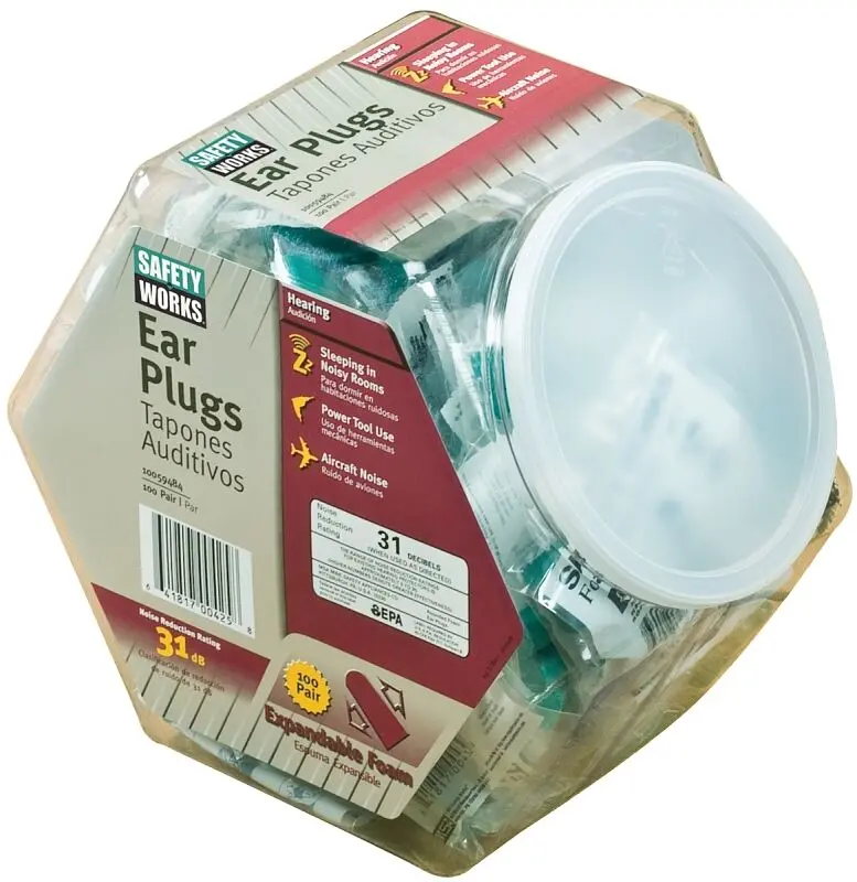 Safety Works 10059484 Ear Plugs, 32 Db Nrr 1
