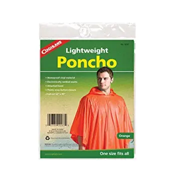 Orange Lightweight Poncho 1