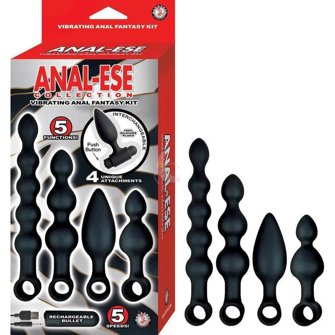 Anal-Ese Vibrating Anal Fantasy Kit (W/ 4 Butt Plugs) 1