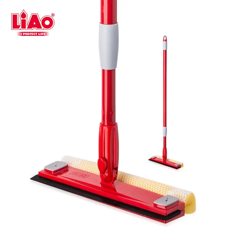 Telescopic Window Cleaner – 4.2Ft Steel Pole With Sponge + Squeegee - Liao 1