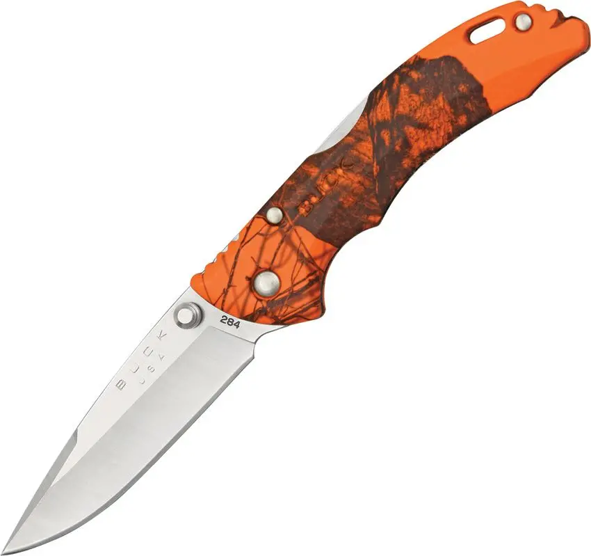 Buck 284 Bantam Bbw Folding 2-3/4" Plain Satin Blade, Mossy Oak Blaze Handles, Lockback - 3893 1