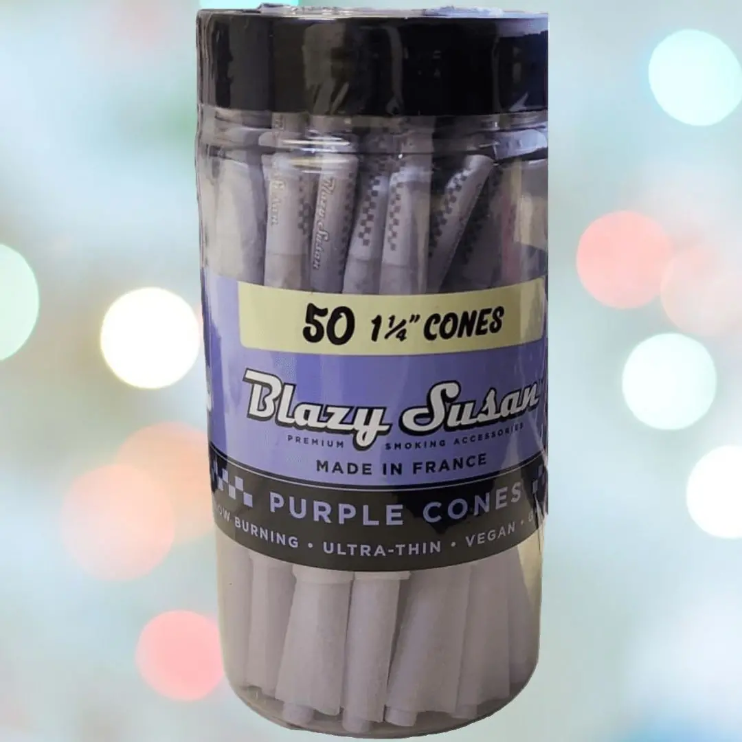 Blazy Susan Purple Cones 1.25" (50 Pre-Rolled Cones) 1