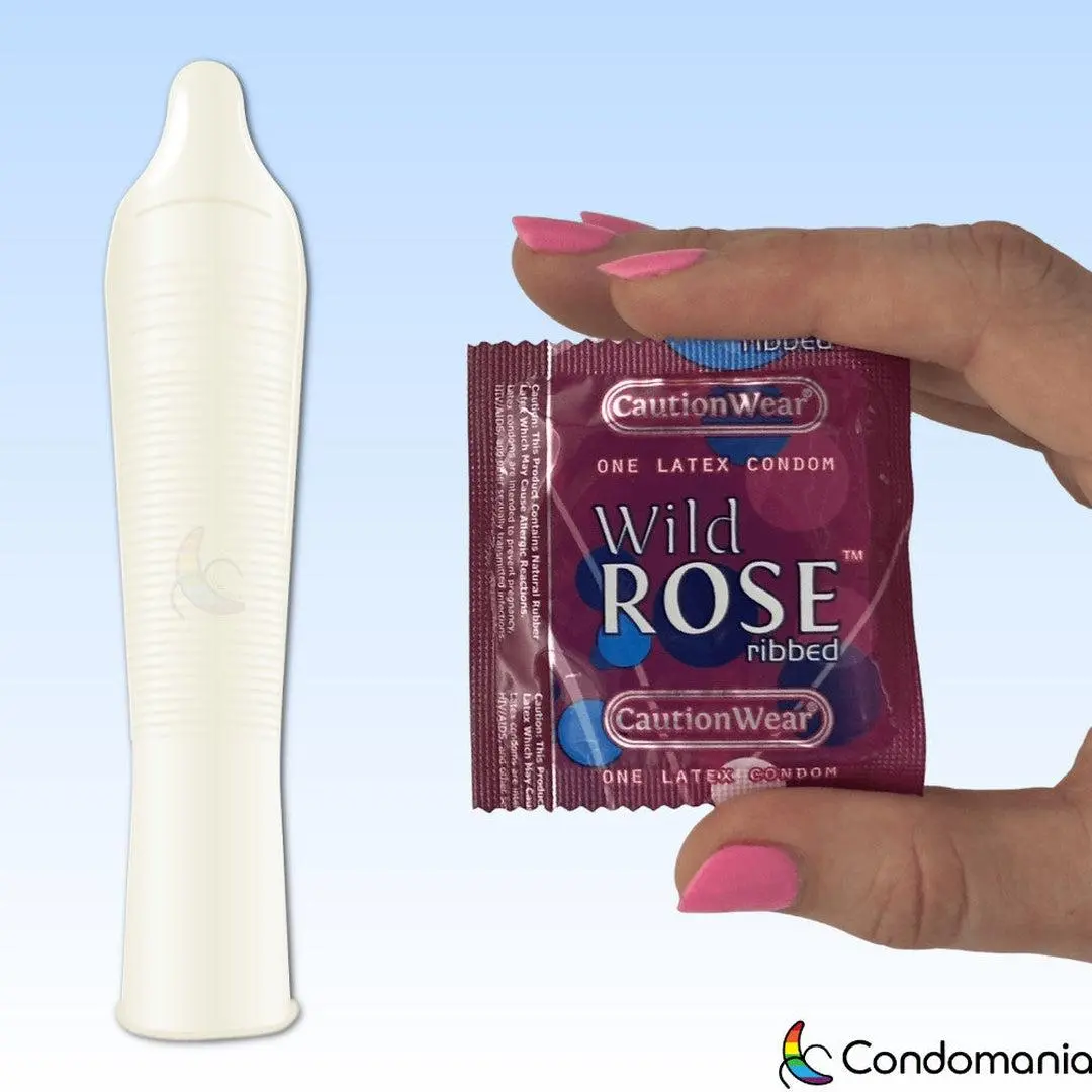 Caution Wear 'Wild Rose' Ribbed Condoms 1