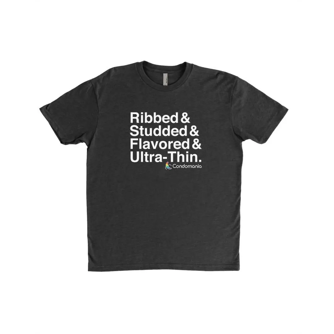 Condom T-Shirt - 'Ribbed & Studded & Flavored & Ultra Thin' 3