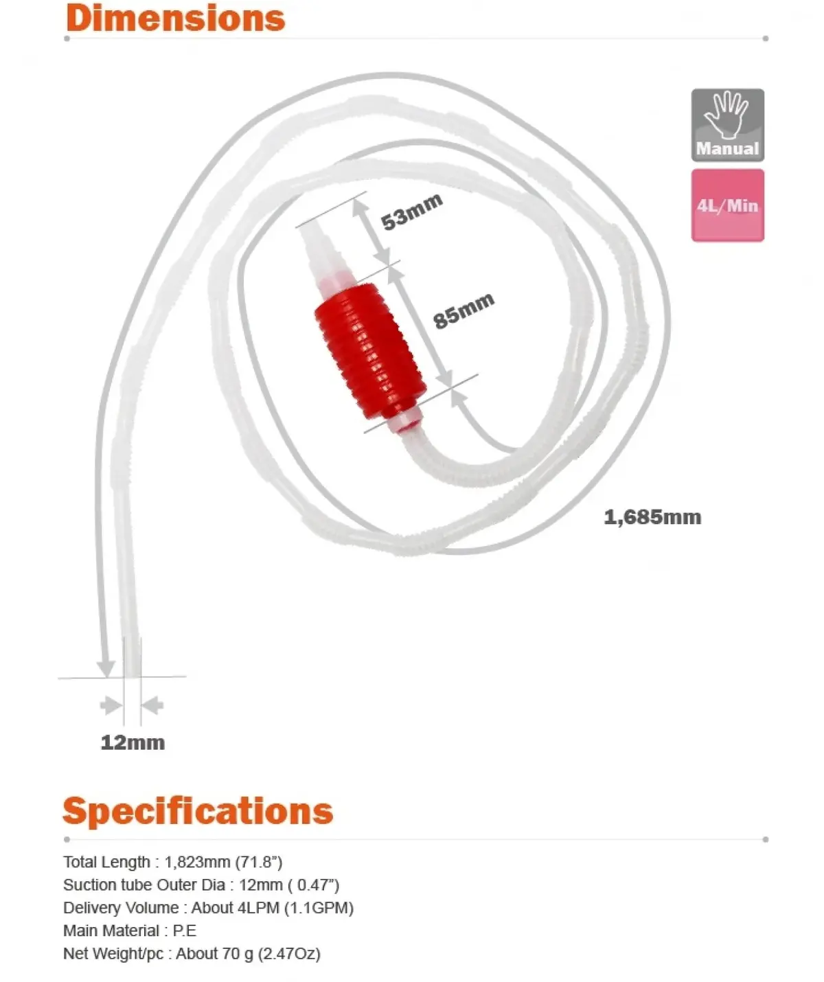 Syphon Hand Pump With Long Hose Dp50 1