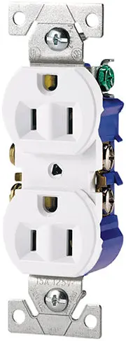 Eaton Wiring Devices 270W Duplex Receptacle, 2 -Pole, 15 Amp, 125 Volt, Push-In, Side Wiring, Nema: 5-15R, White 1