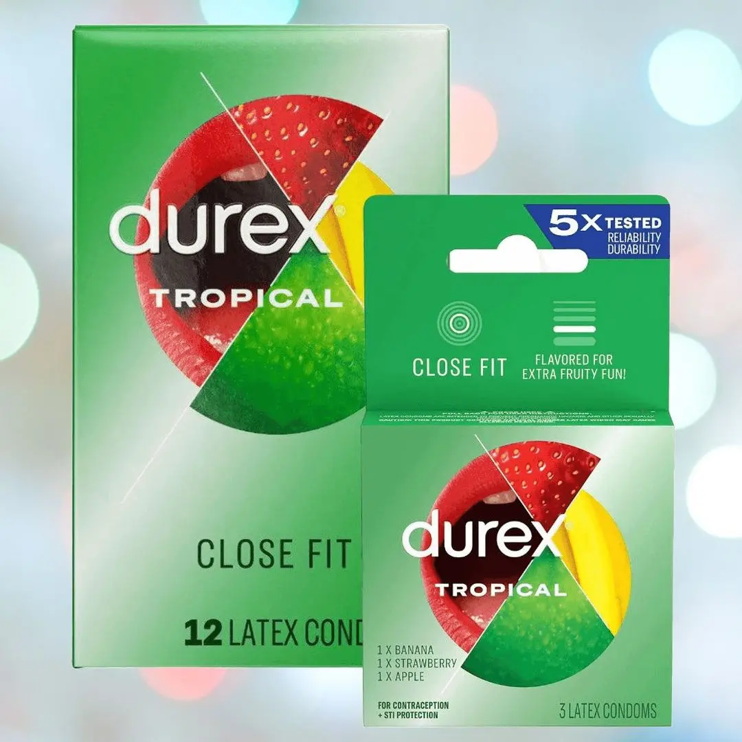 Durex Tropical Close Fit Flavored Condoms 🍓 🍌 🍎 🍊 1