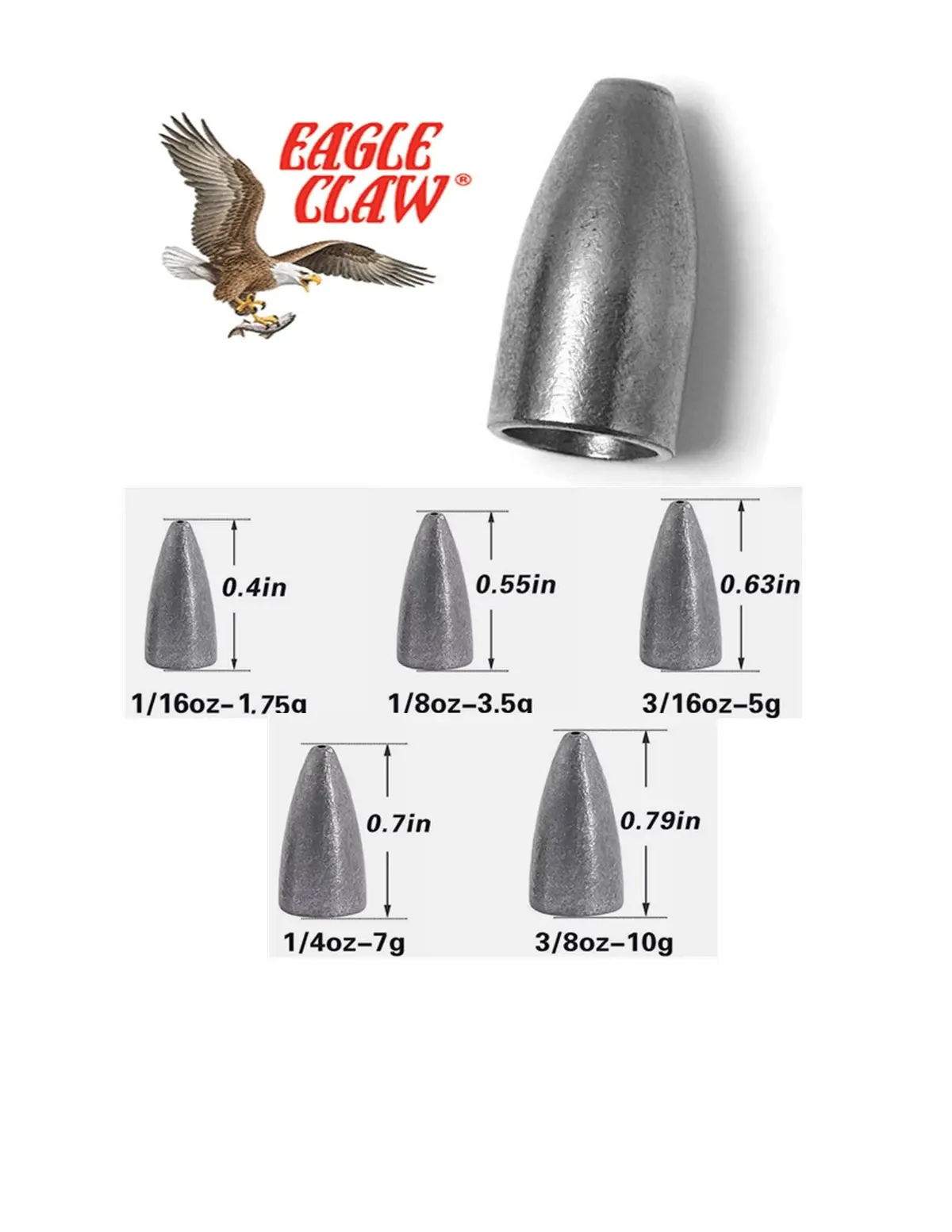 Fishing Worm Weights By Eagle Claw 1