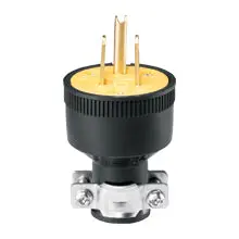 Eaton Wiring Devices 1709-Box 3 Wire Grounded Rubber Plug Black 1