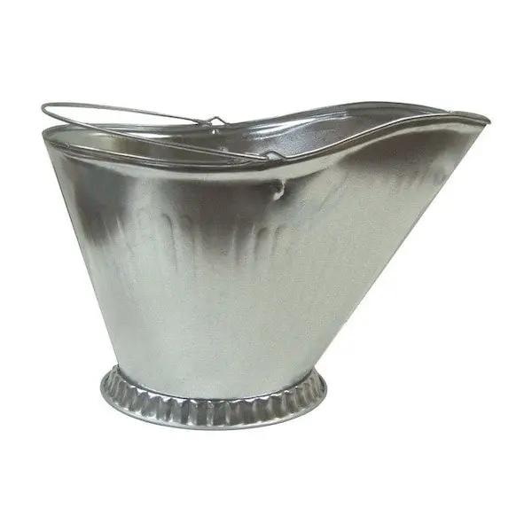 Corrugated Steel Galvanized Fireplace Coal Hod Bucket Pail 1