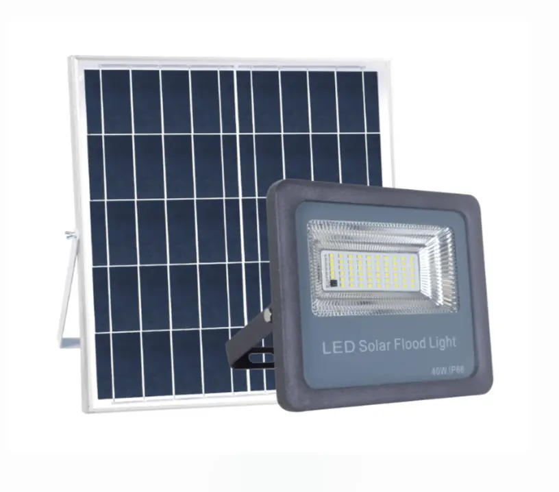 Led Solar Floodlight With External Panel 40W 1