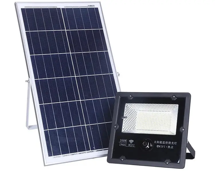 Led Solar Floodlight With External Panel 200W 1