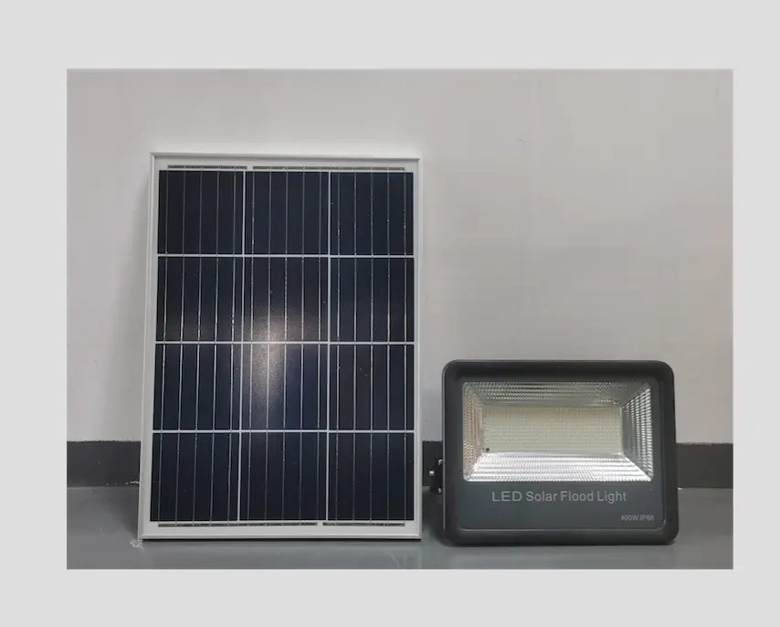 Led Solar Flood Light With External Solar Panel And Remote Control Circuit 400W 1