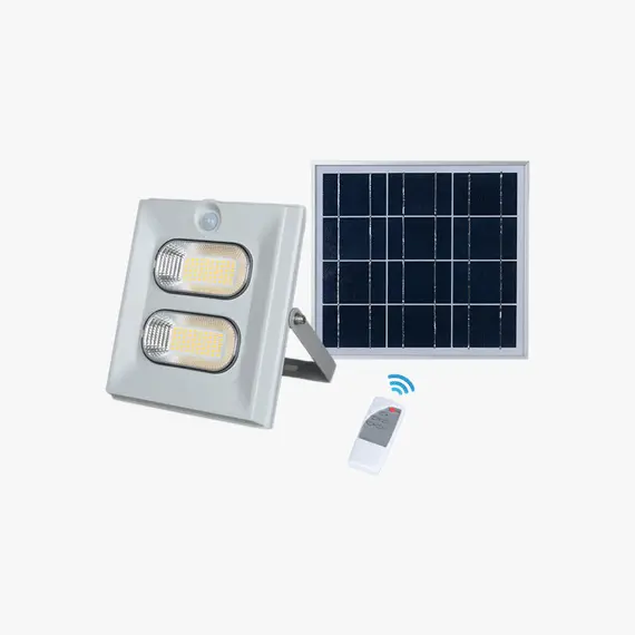 Led Solar Flood Light With External Solar Panel And Remote Control Circuit 100W 1
