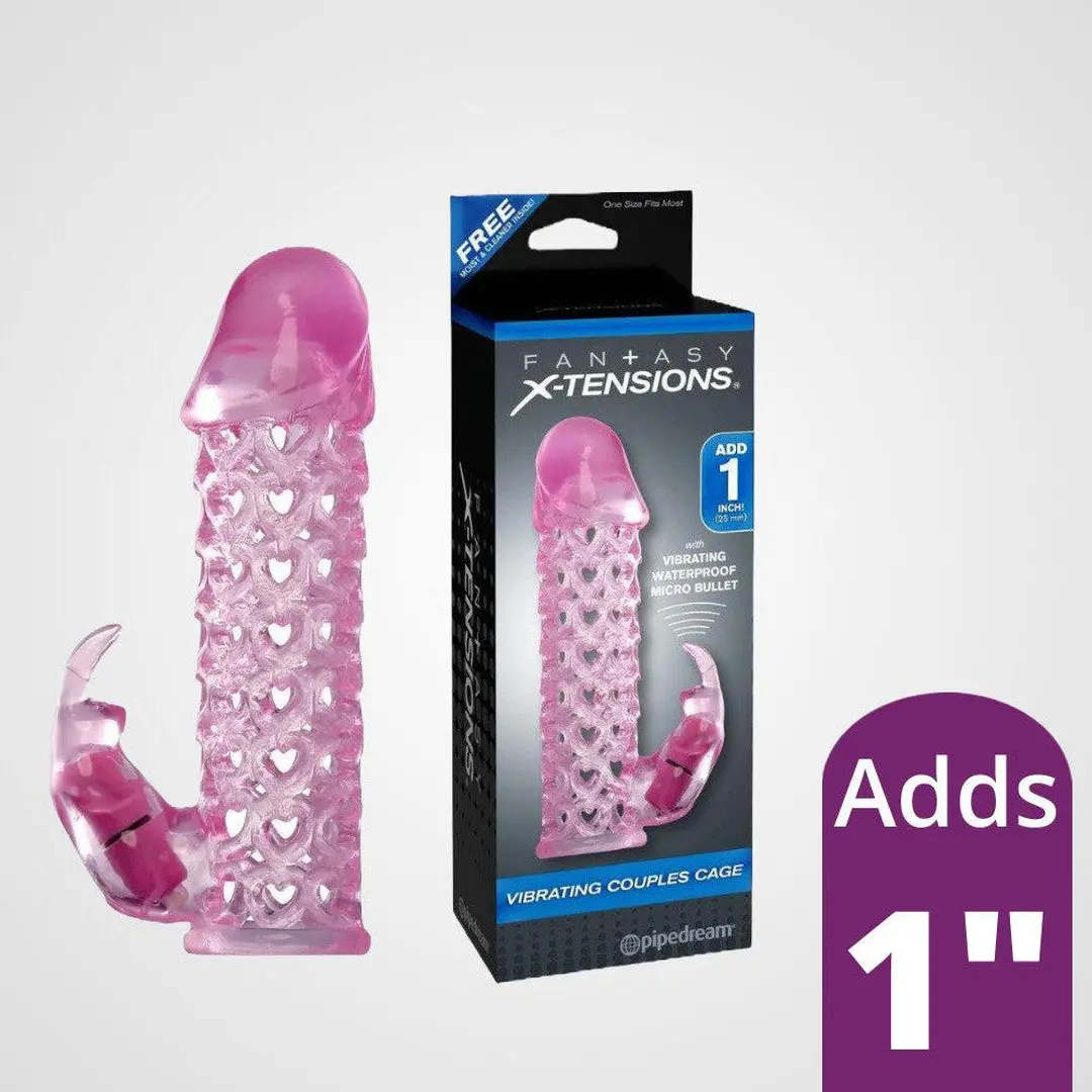 Fantasy X-Tensions "Vibrating Couples Cage" Penis Extension Sleeve 1