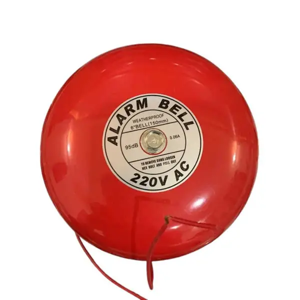 Electric Alarm Bell 220V, 150Mm (6 Inch) Metal - Red 1