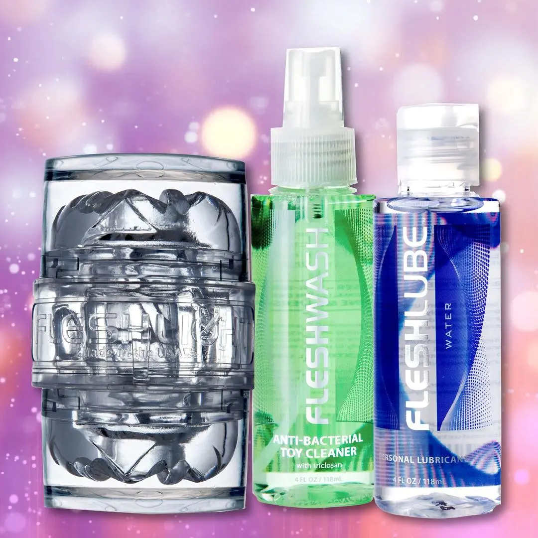 Fleshlight Quickshot Vantage Value Pack:  Masturbation Sleeve, Lube, & Toy Cleaner 1