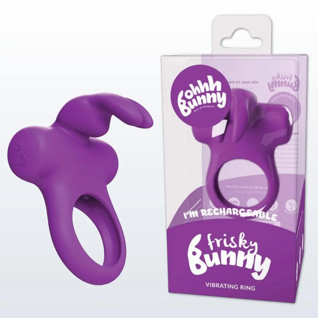 Vedo Frisky Bunny Vibrating Cock Ring - Purple 1
