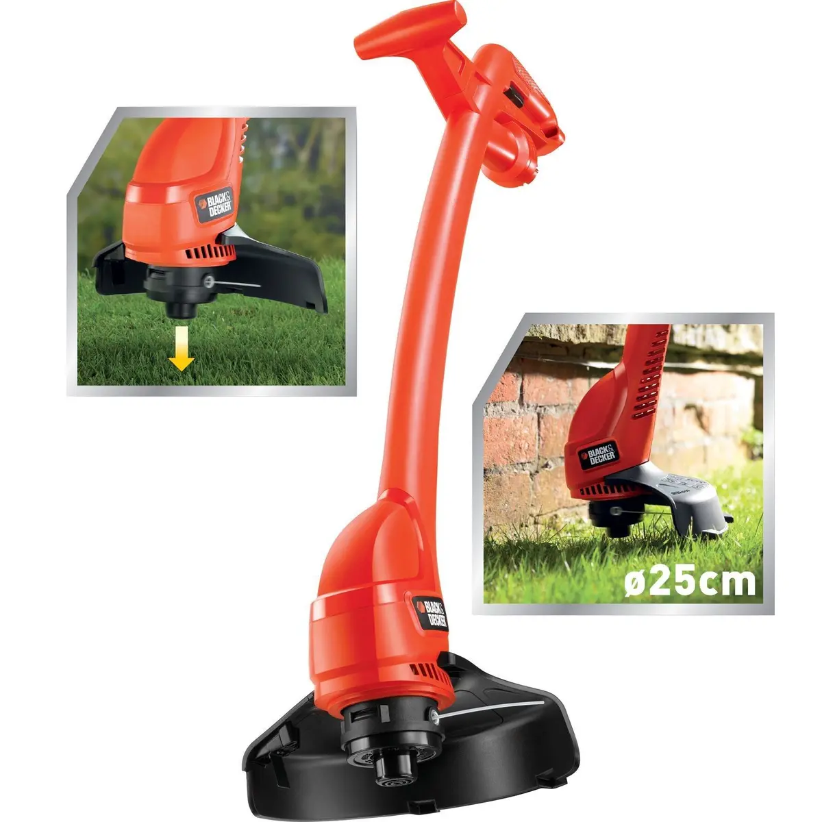 Black & Decker Grass Trimmer 350W 2 Handed Bump Feed 25Cm 1