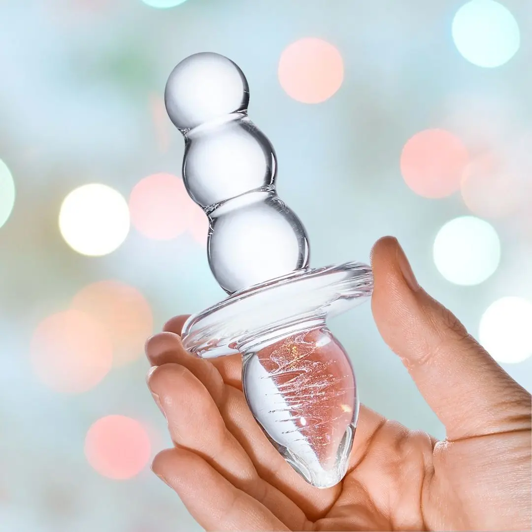 Gläs Titus Glass Beaded Butt Plug Dildo 1